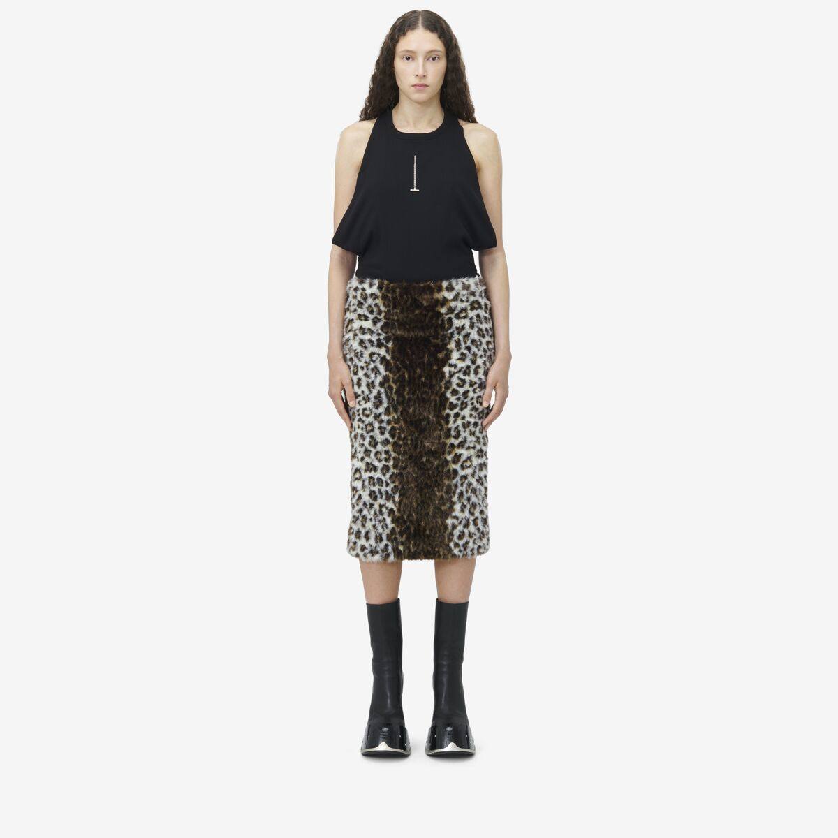 Alexander McQueen Women's Multicoloured Leopard Jacquard Pencil Skirt - 8 (Modacrylic & Polyester)